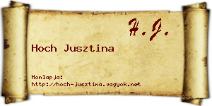 Hoch Jusztina névjegykártya